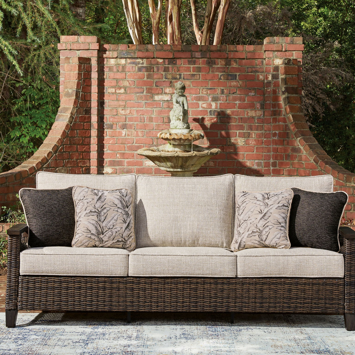Monterey Point - Sofa With Cushion - Dark Brown