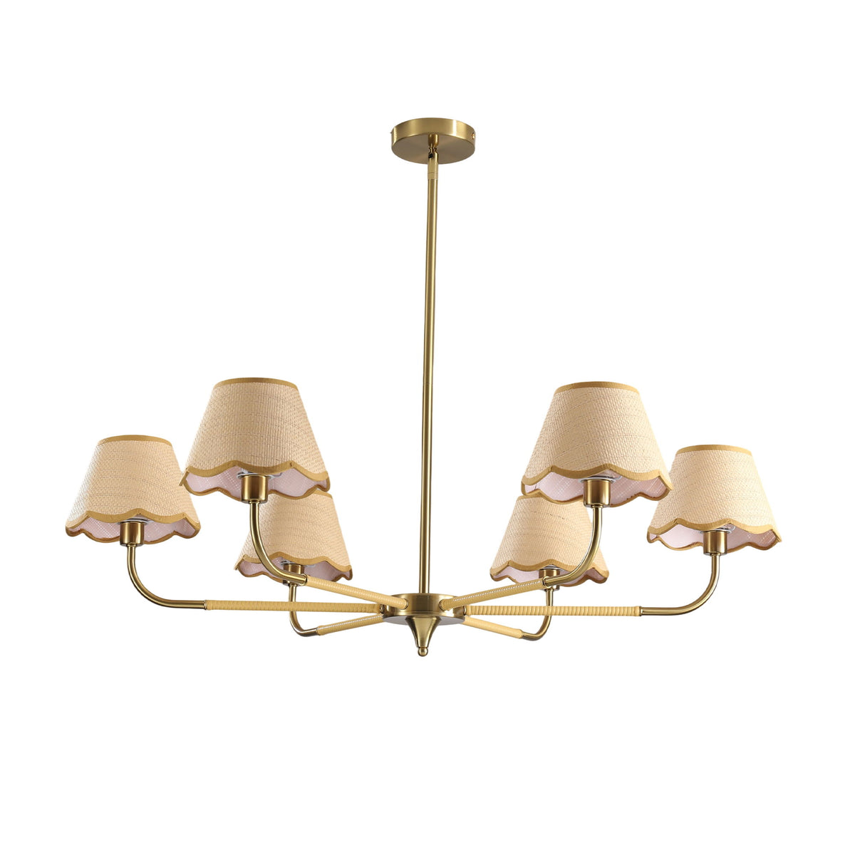 6 Lamp Chandelier - Golden