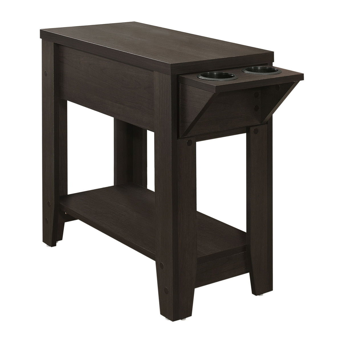 Accent Side Table, Storage, Lamp, Transitional Space-Saving Design