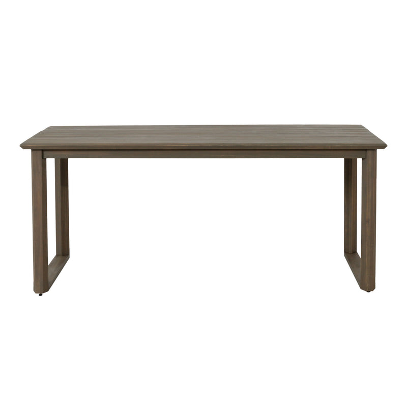 Rustic Nash Dining Table With Slat Design - Gray