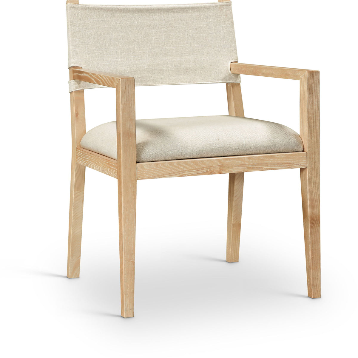 Avon - Linen Textured Performance Fabric Upholstered Dining Arm Chair