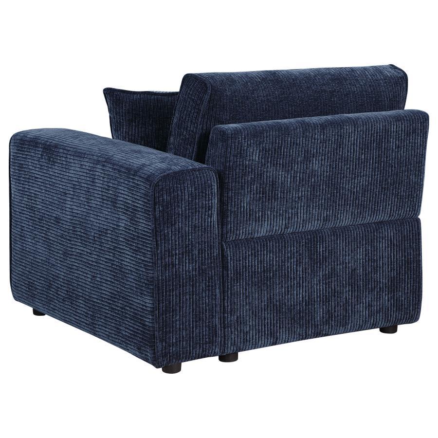 Atlantic - Corduroy Upholstered Raf Arm Chair - Blue
