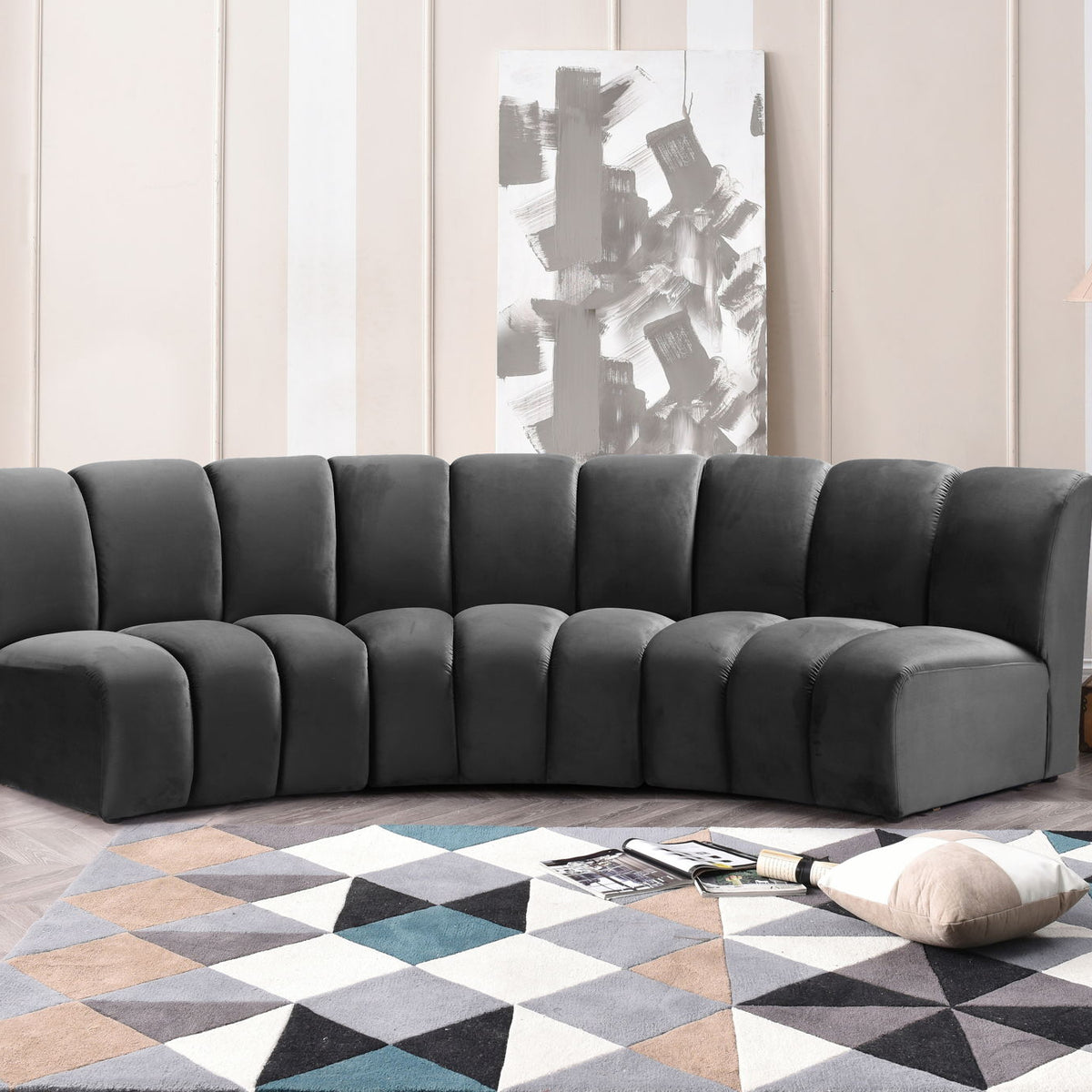 Infinity - 3 Piece Velvet Modular Sectional