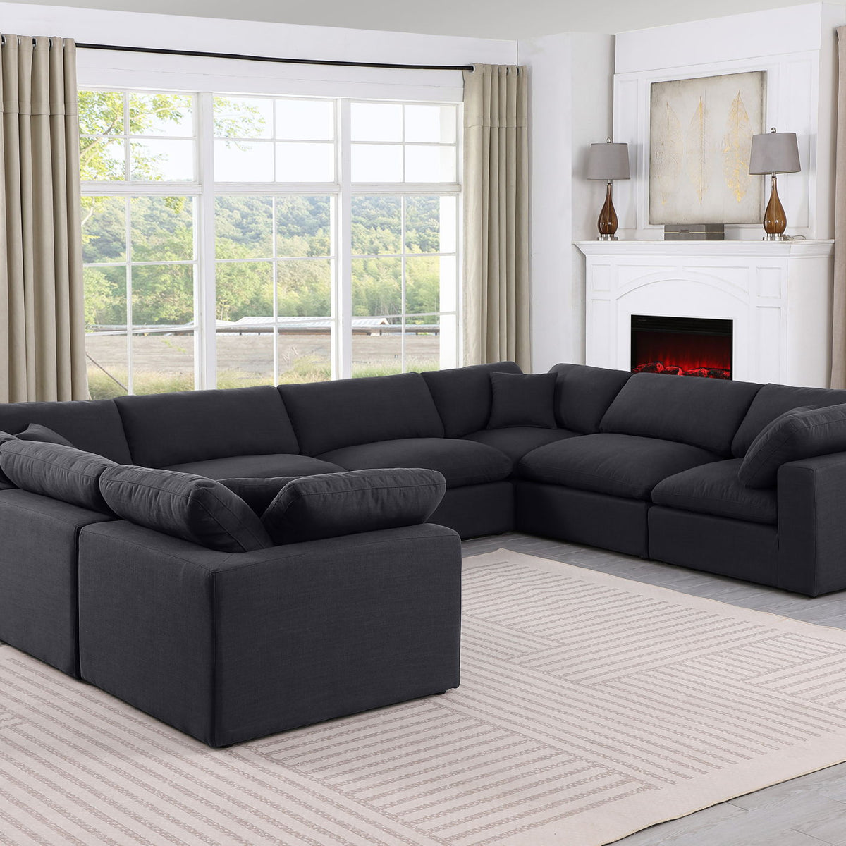 Comfy - 8 Piece Linen Modular Sectional