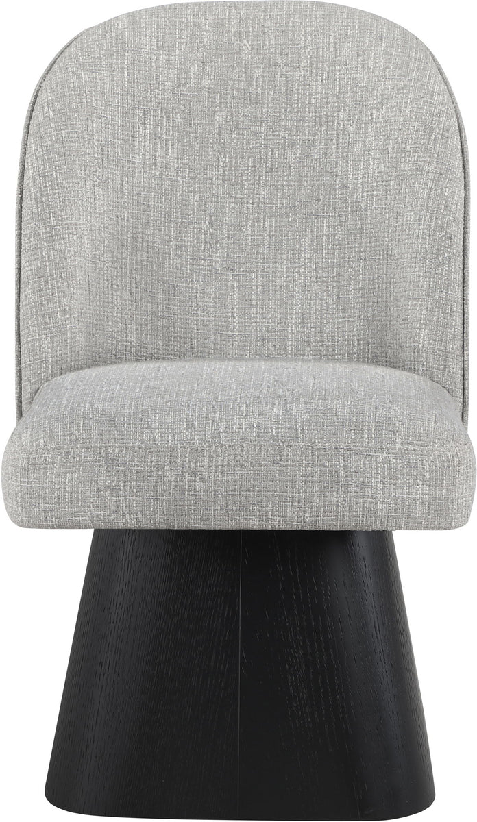 Marlowe - Linen Textured Fabric Upholstered Swivel Dining Side Chair - Stained Black