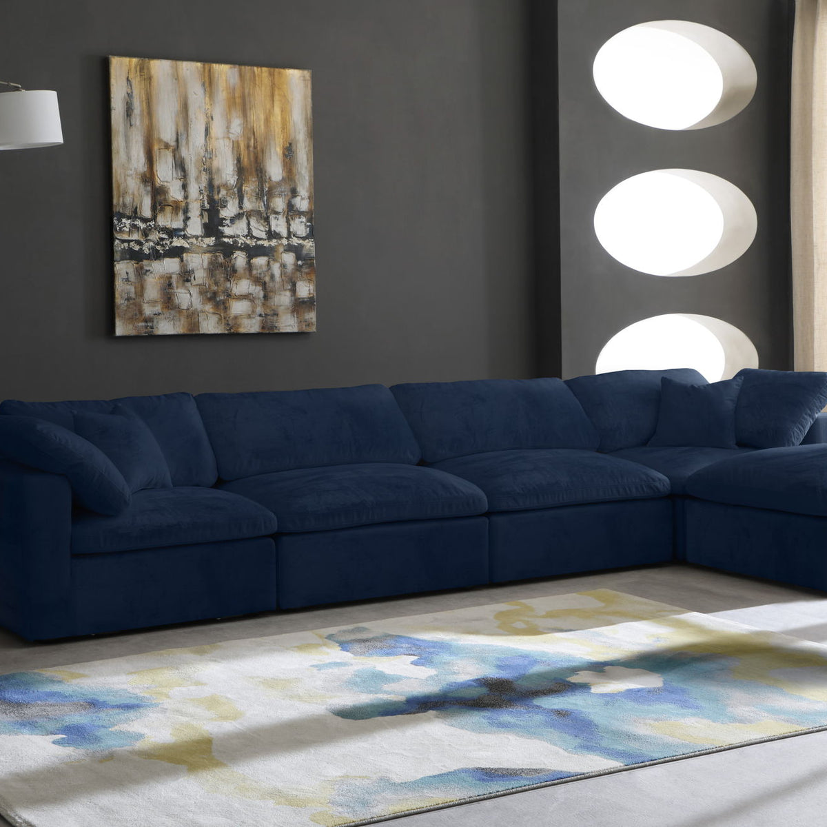 Cozy - 5 Piece Modular Sectional With Chaise