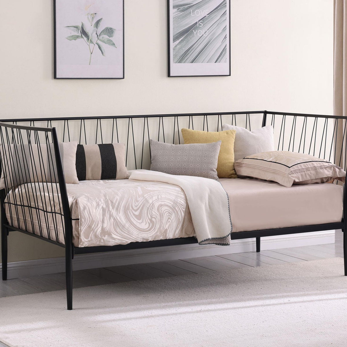 Richland Metal Twin Daybed Bed Frame Matte Black