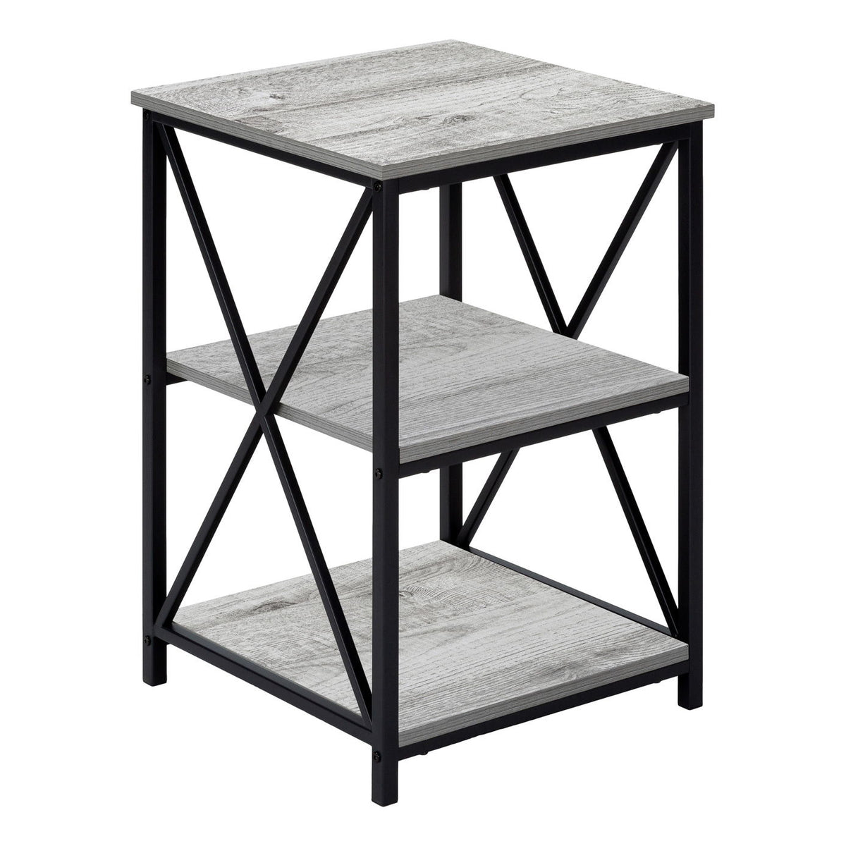 3 Tier Accent Table, Side Marble Look Contemporary & Modern