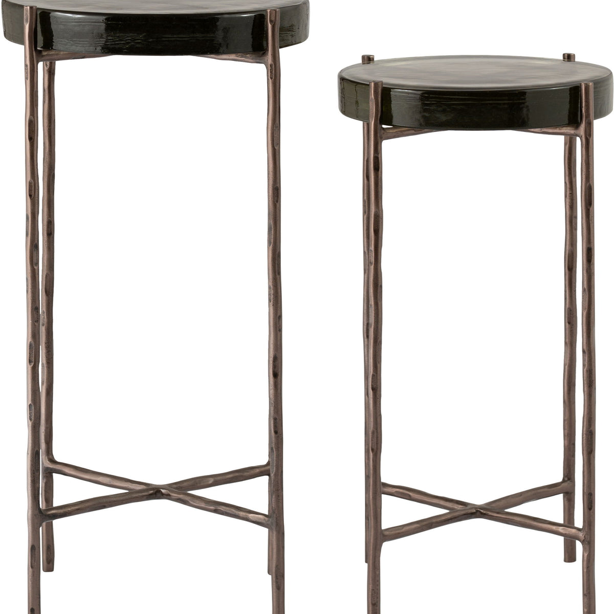 Vetra - Iron Base Bunching End Table - Bronze