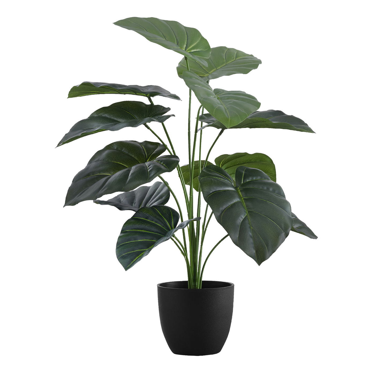 24" Tall, Artificial Plant, Alocasia, Indoor, Faux, Fake, Table, Greenery, Potted, Real Touch, Decorative - Green / Black