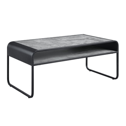 Raziela - Concrete Coffee Table - Black / Gray