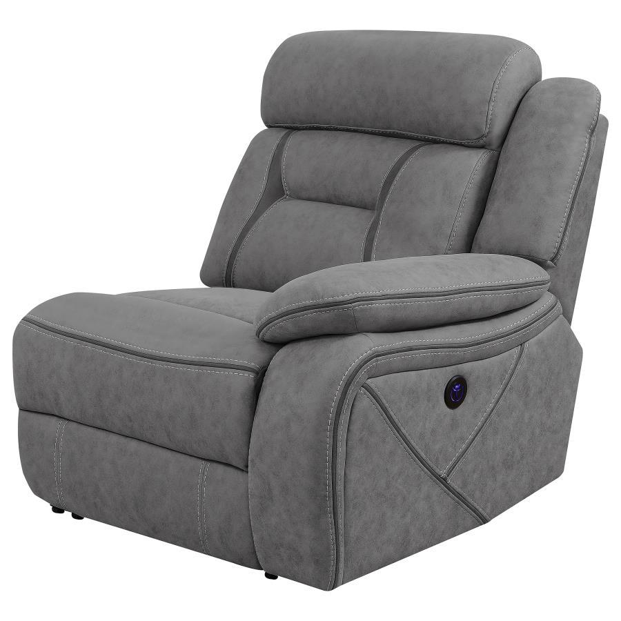 Higgins - Upholstered RAF Power Recliner - Gray