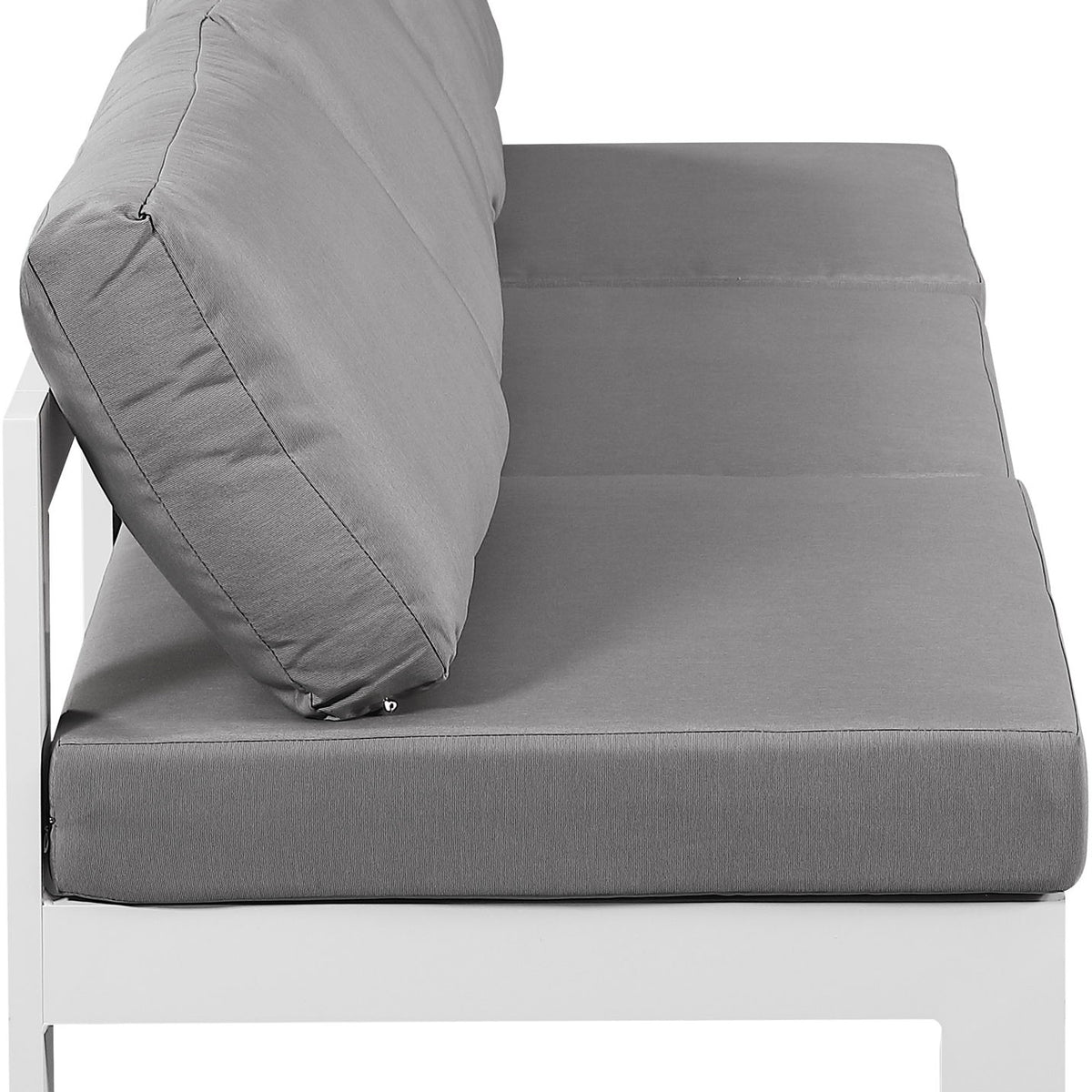 Nizuc - Outdoor Patio 3 Seat Armless Modular Sofa With White Frame
