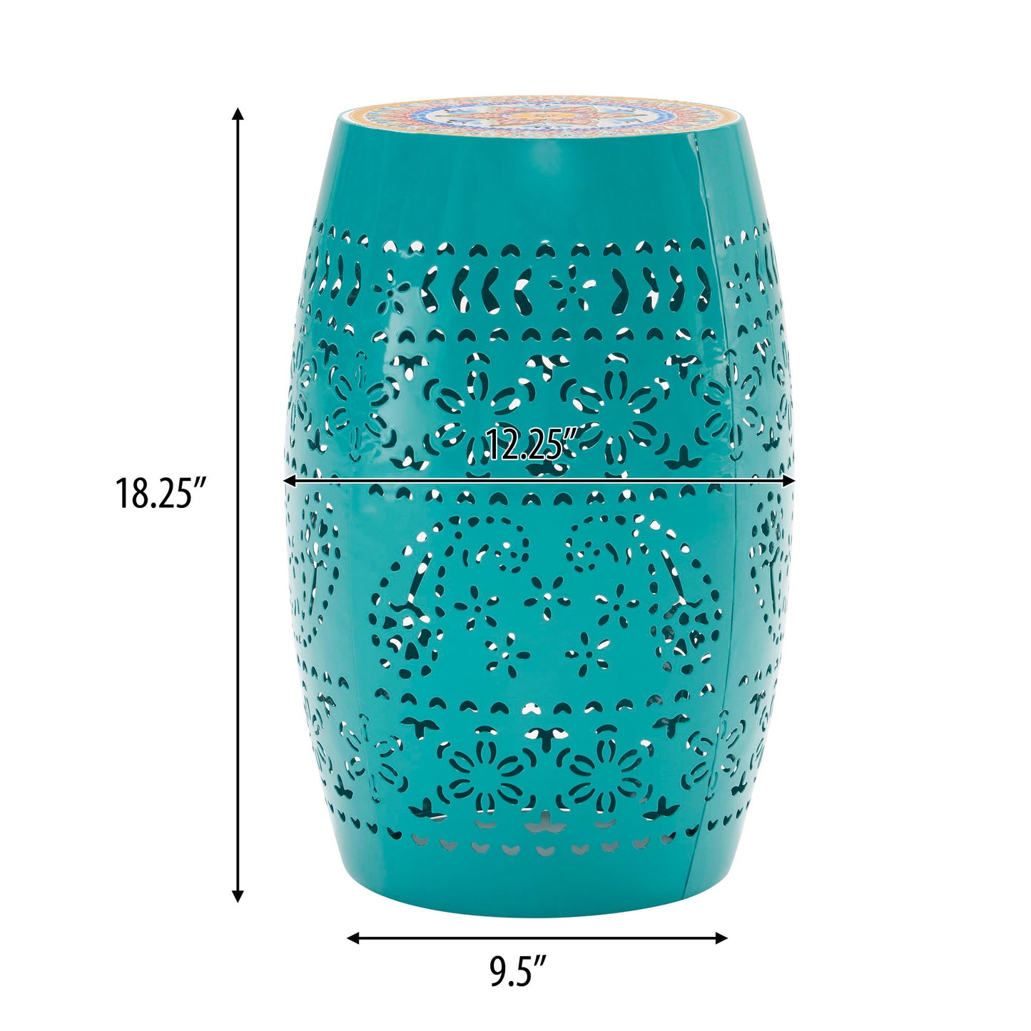Ruby - Boho Mosaic Side Table With Ceramic Tile Top