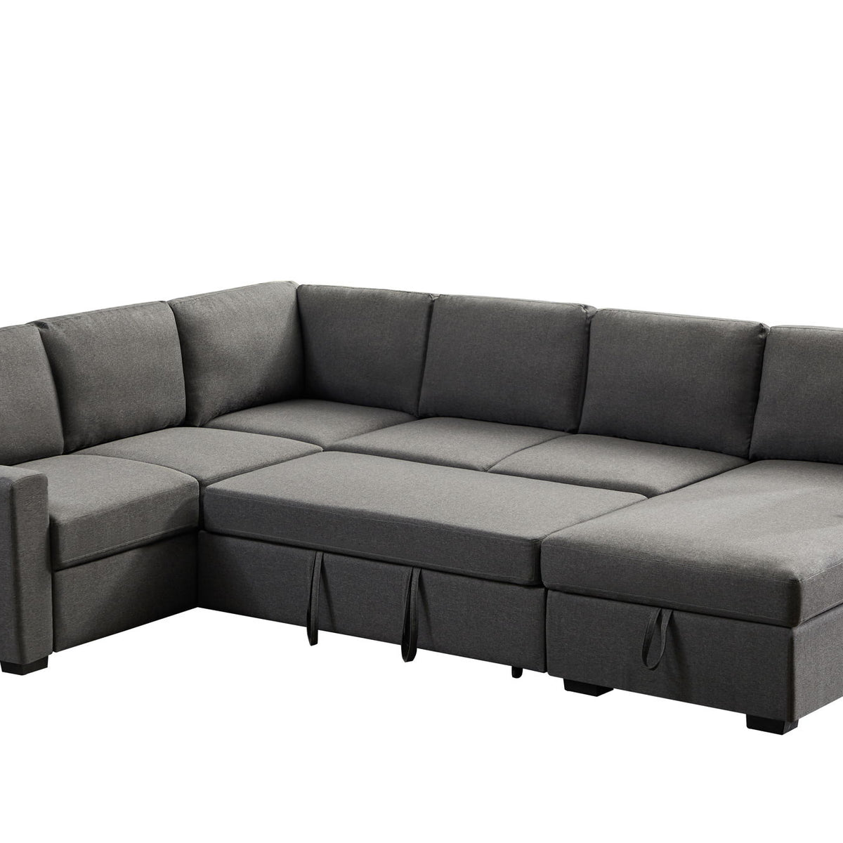 Ketterman - 4 Piece Upholstered Sectional - Dark Gray