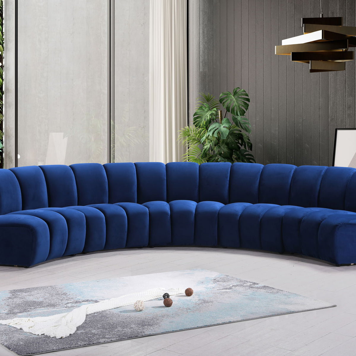 Infinity - 5 Piece Velvet Modular Sectional