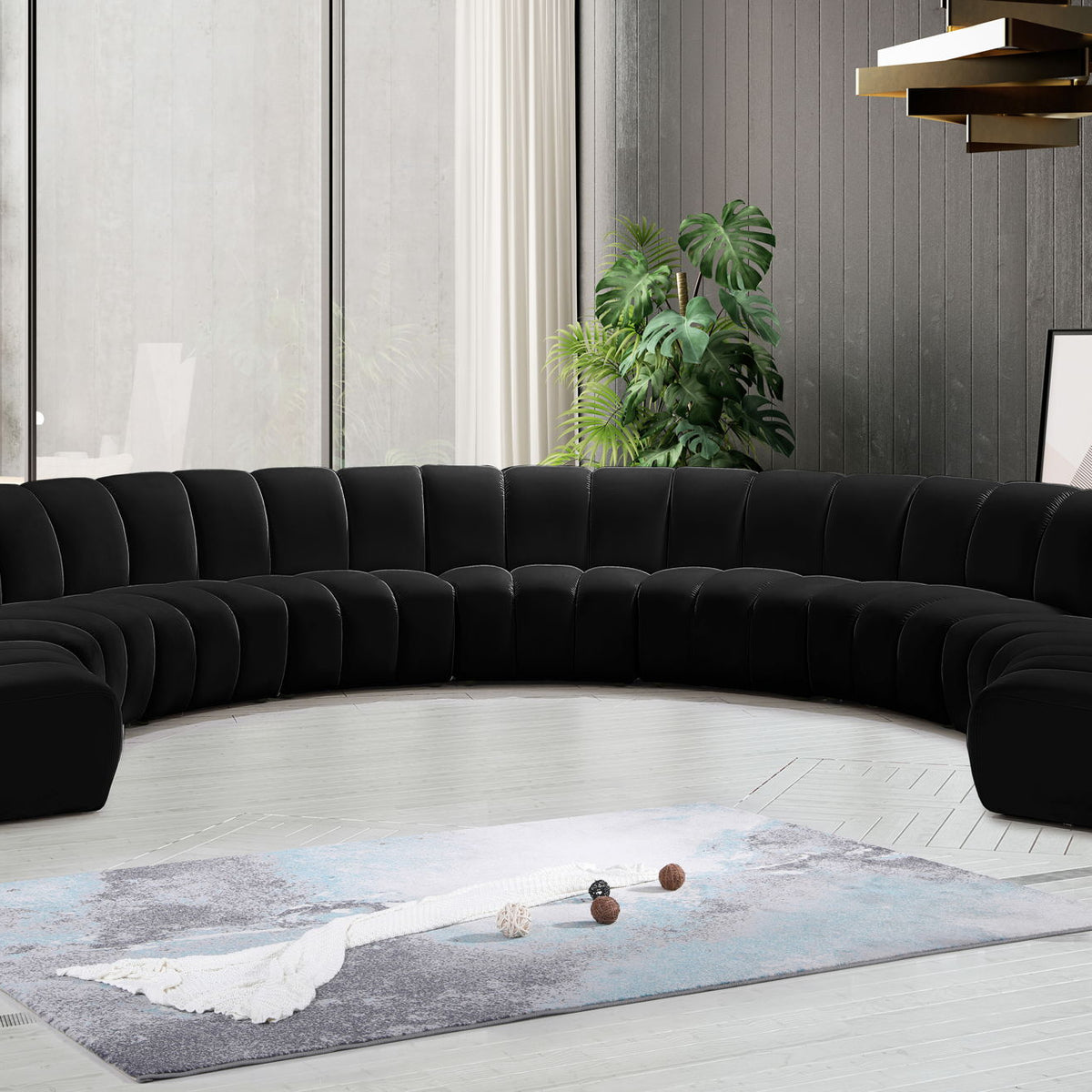 Infinity - 9 Piece Velvet Modular Sectional