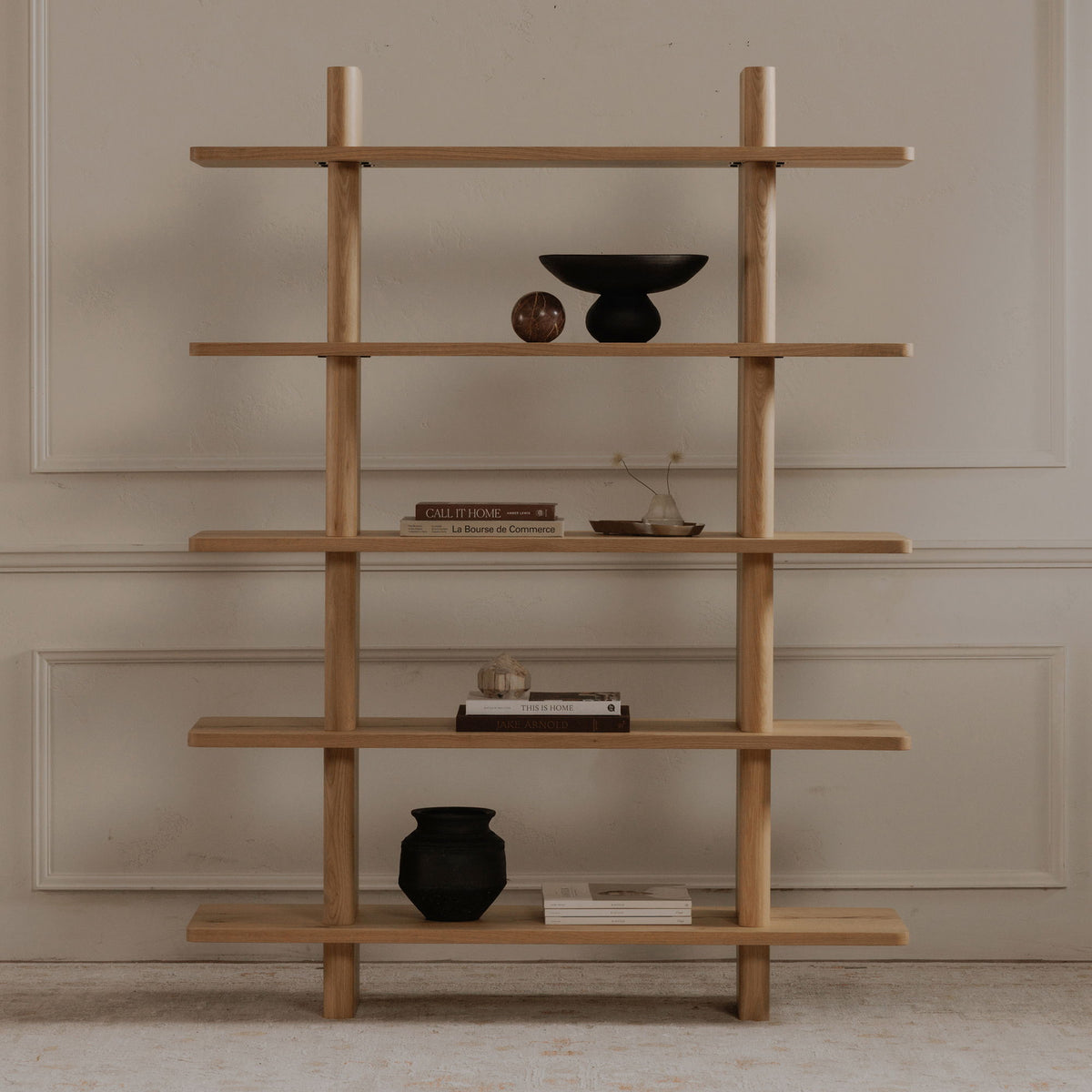 Casey - Large Standard Bookcase - Light Brown / Oak