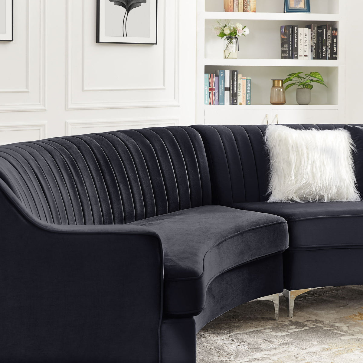 Velvet Curved Sofa