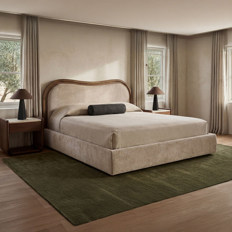 Camilla - Queen Bed - Oat / White / Beige