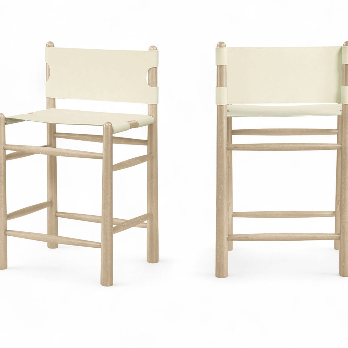 Santos - Upholstered Counter Stool With Stained Natural Base