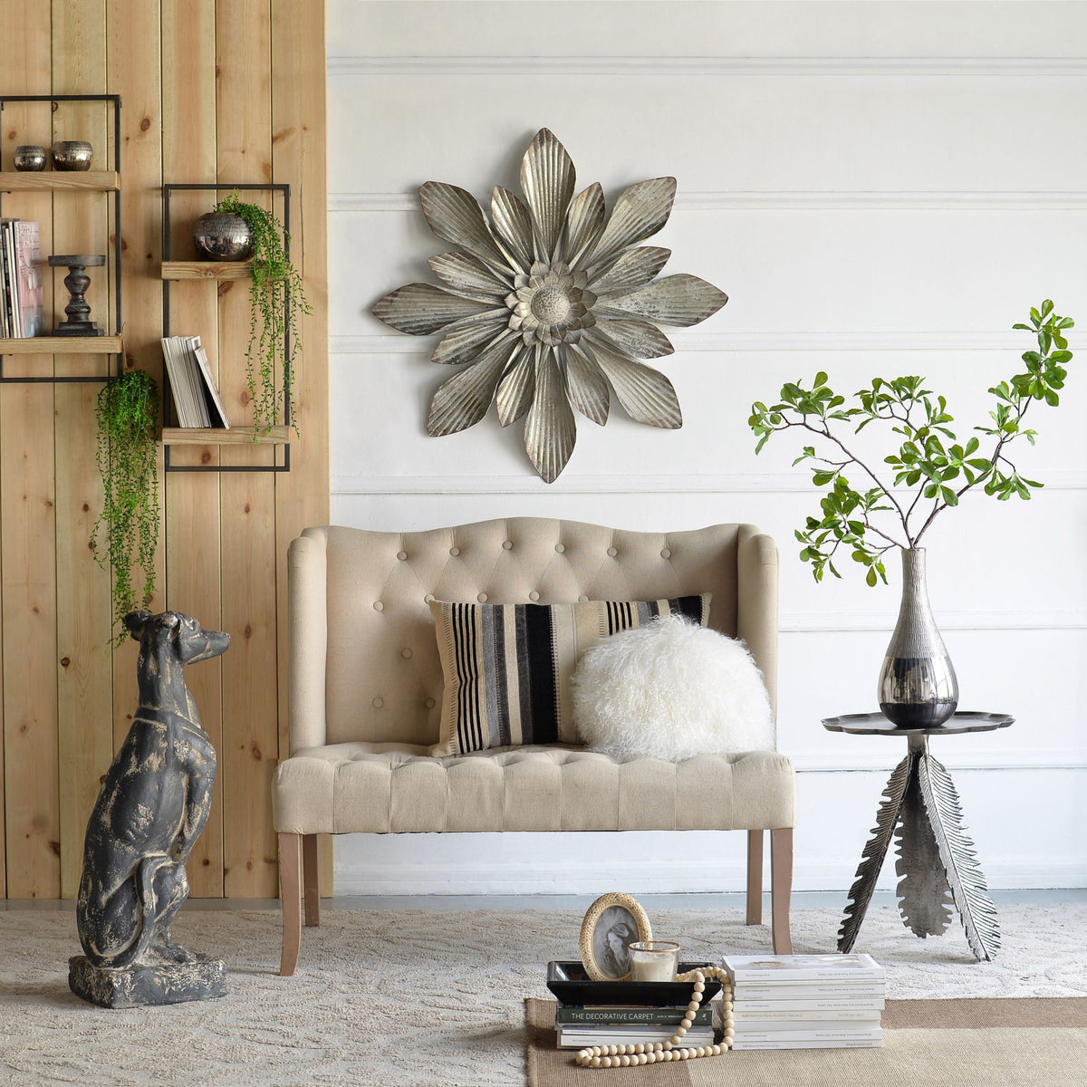 Wall Shelf With Two Shelves - Black Brown
