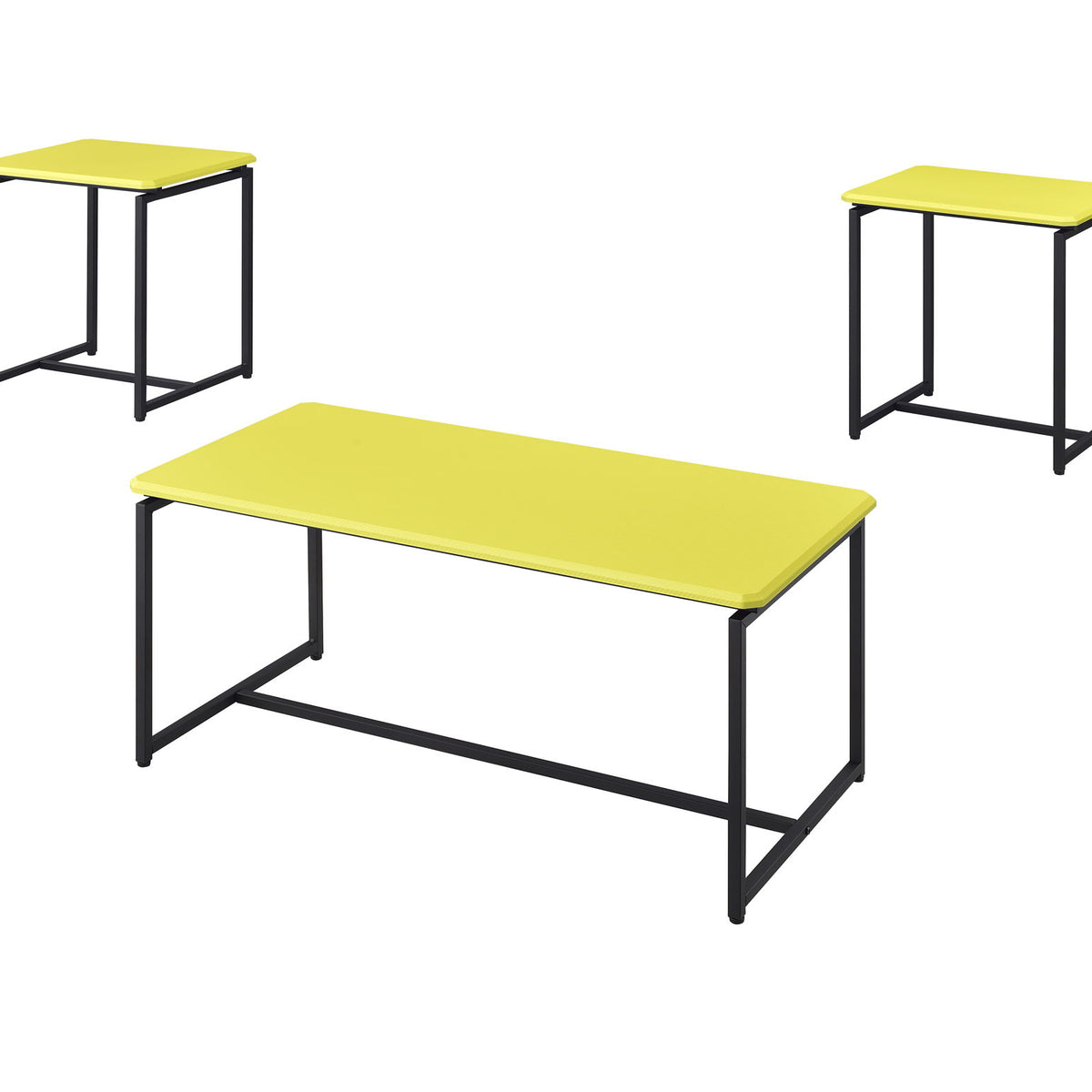 GT - 3 Piece Carbon Fiber Wrap Coffee Table And End Table (Set of 3)