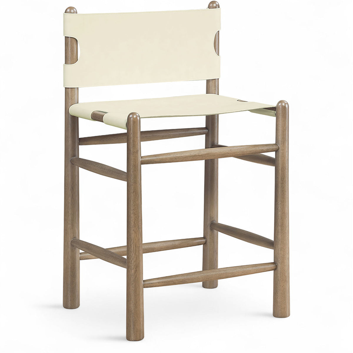Santos - Upholstered Counter Stool With Stained Brown Base