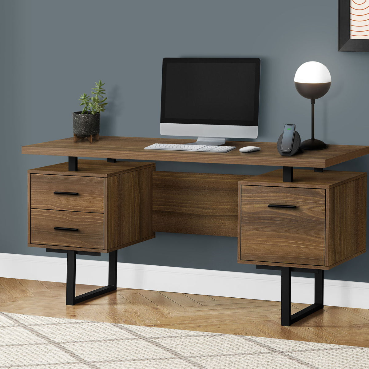 Computer Desk For Home Office, Laptop, Left, Right Set - Up, Storage Drawers, Contemporary & Modern