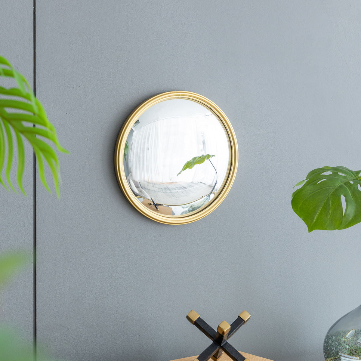 Round Mirror, Circle Mirror With Iron Frame For Living Room Bedroom Vanity Entryway Hallway