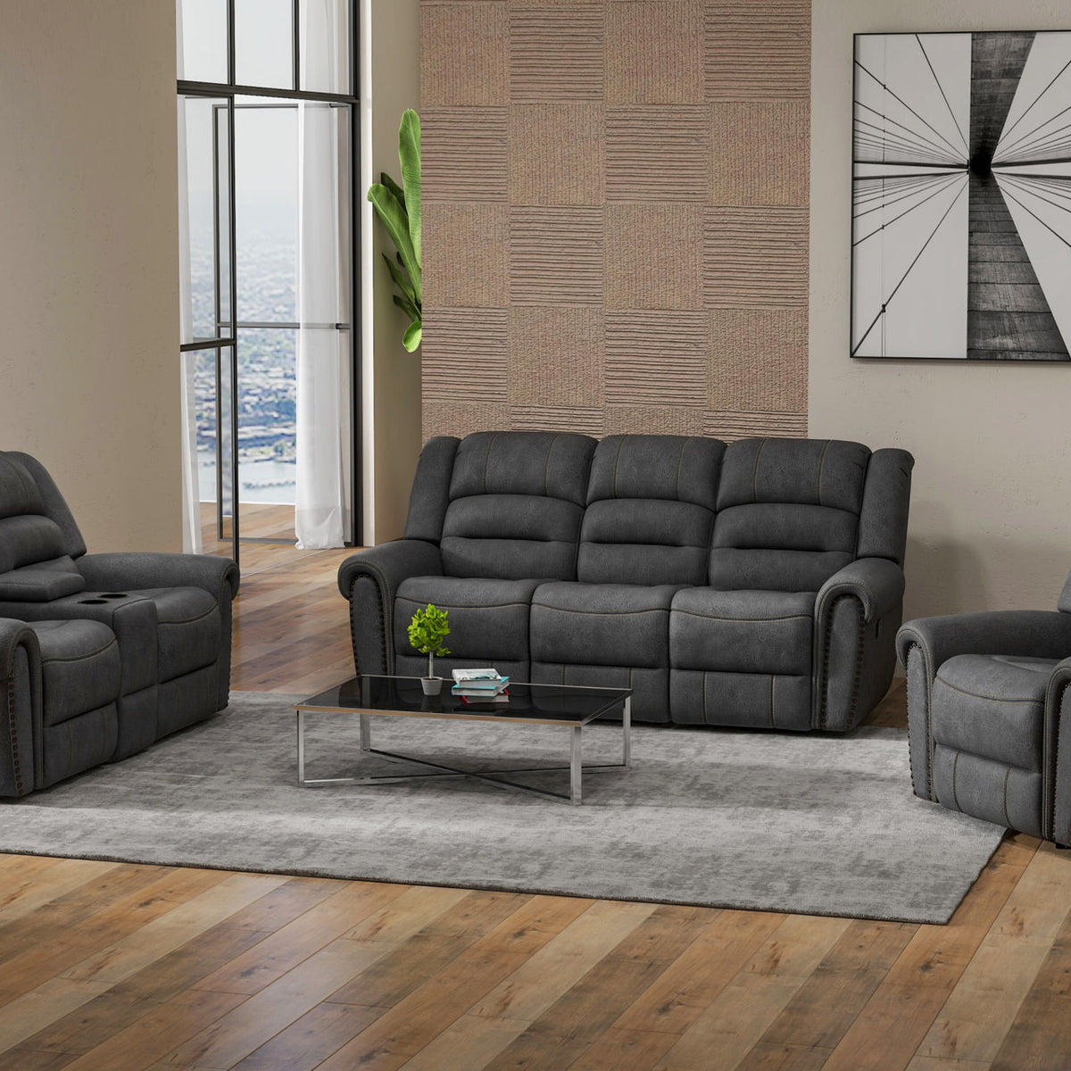 Ferrar - Reclining Sofa - Gray