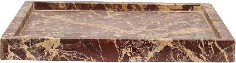 Brown and cream marbled marble tray with low raised edges