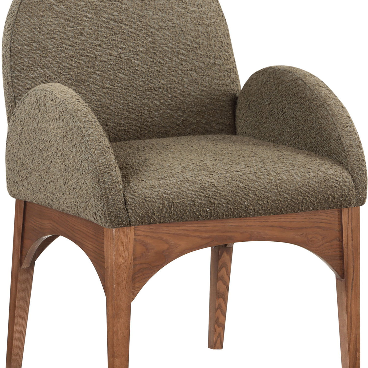 Waldorf - Boucle Dining Arm Chair With Brown Legs