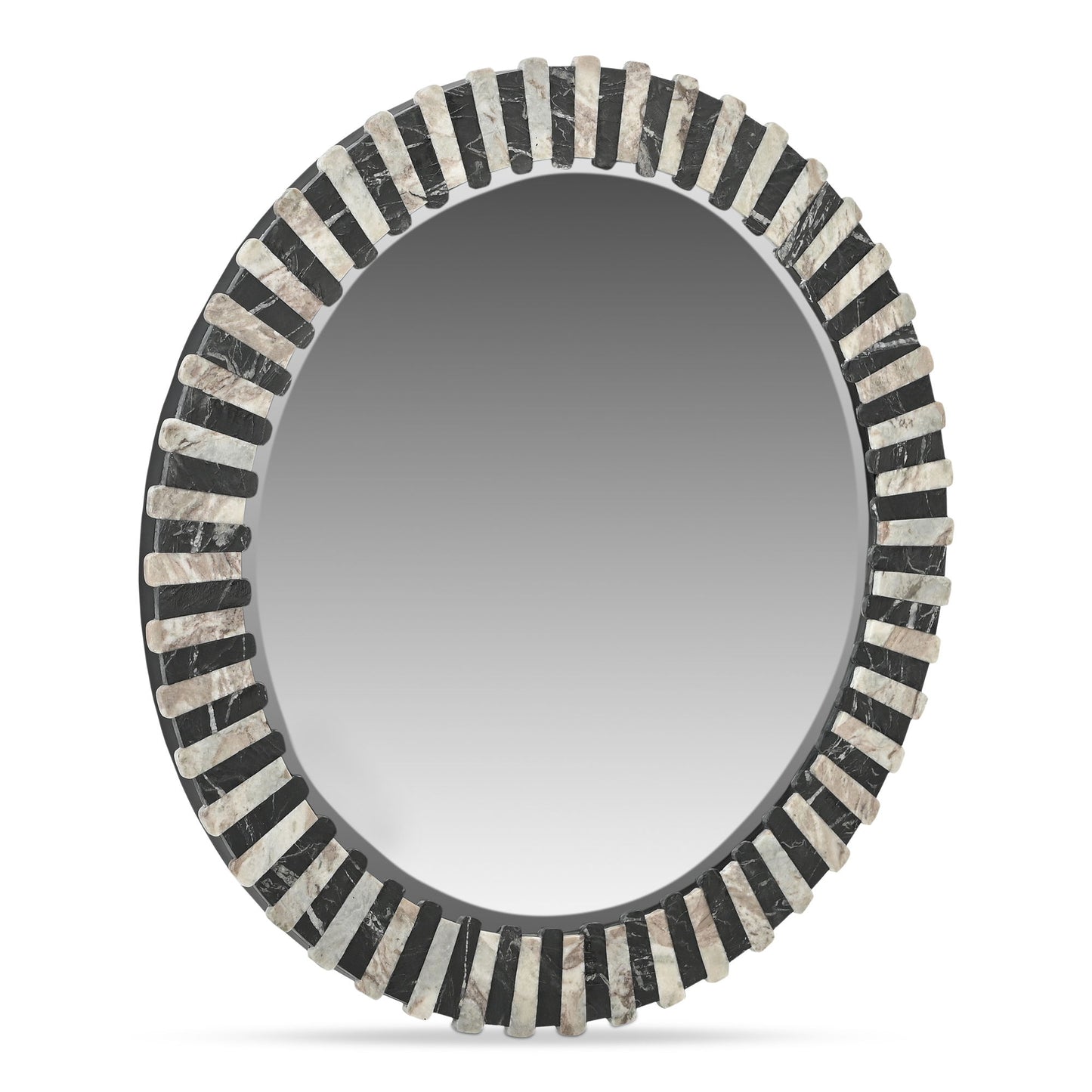 Isolde - Mirror - Black And Beige Marble