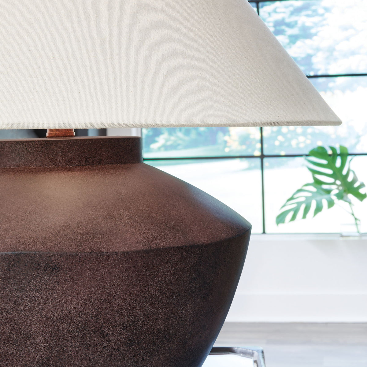 Honsworth - Poly Table Lamp - Antique Brown