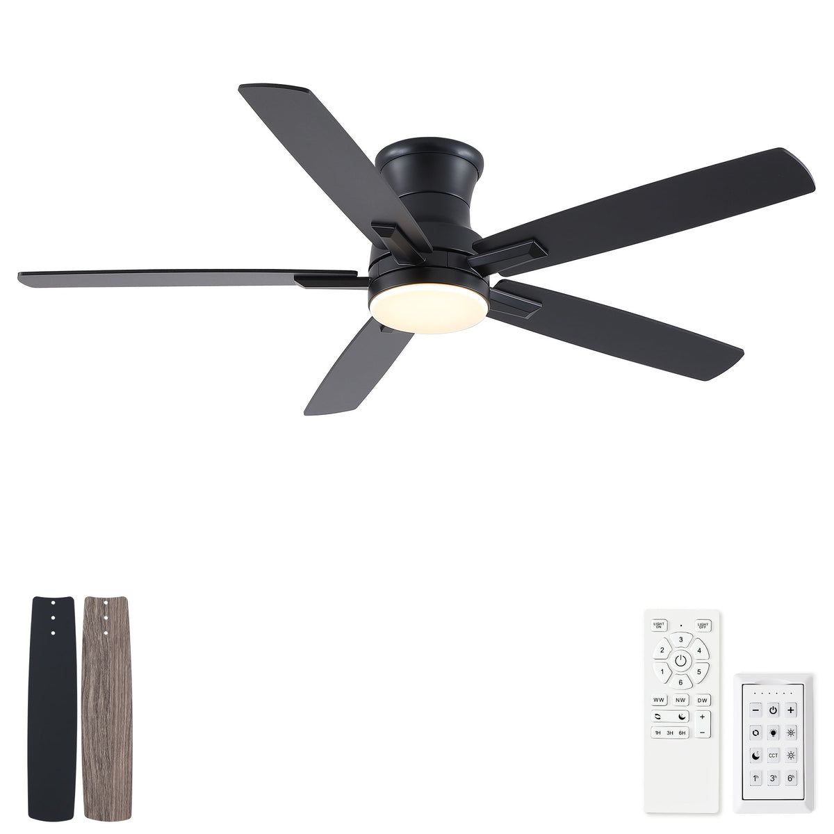 Mordern Flush Mount Ceiling Fan With Light And Remote Control