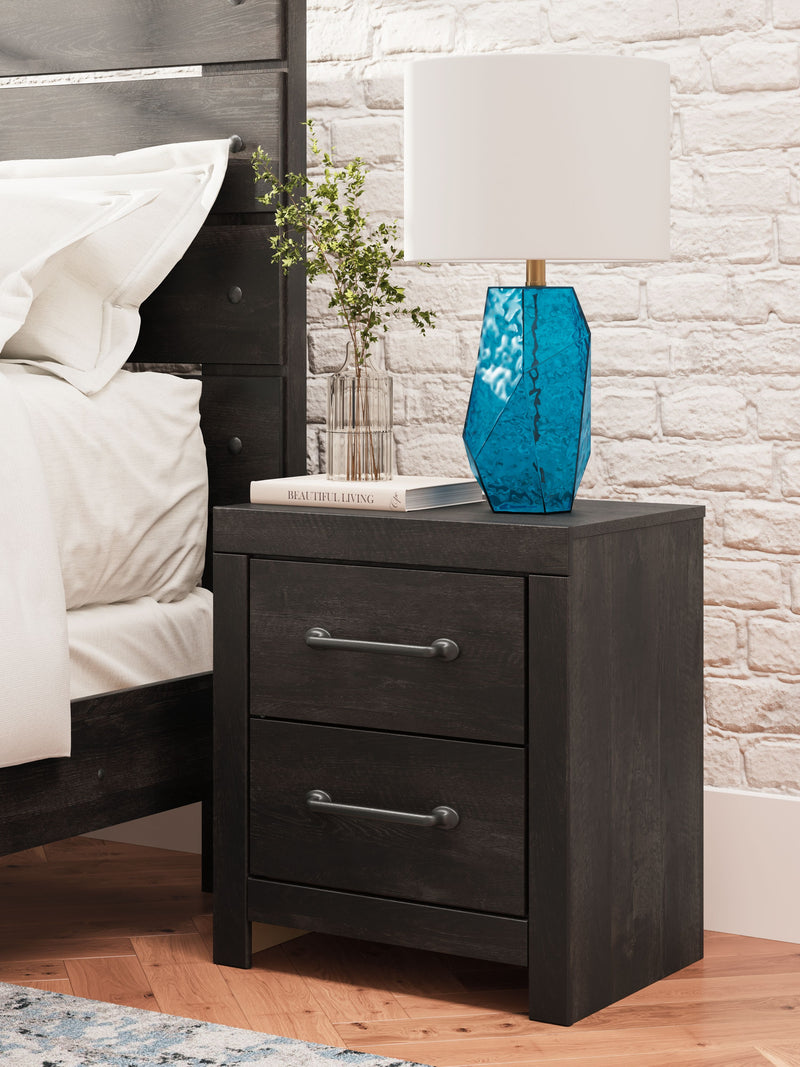Hollivern - Two Drawer Night Stand - Dark Gray