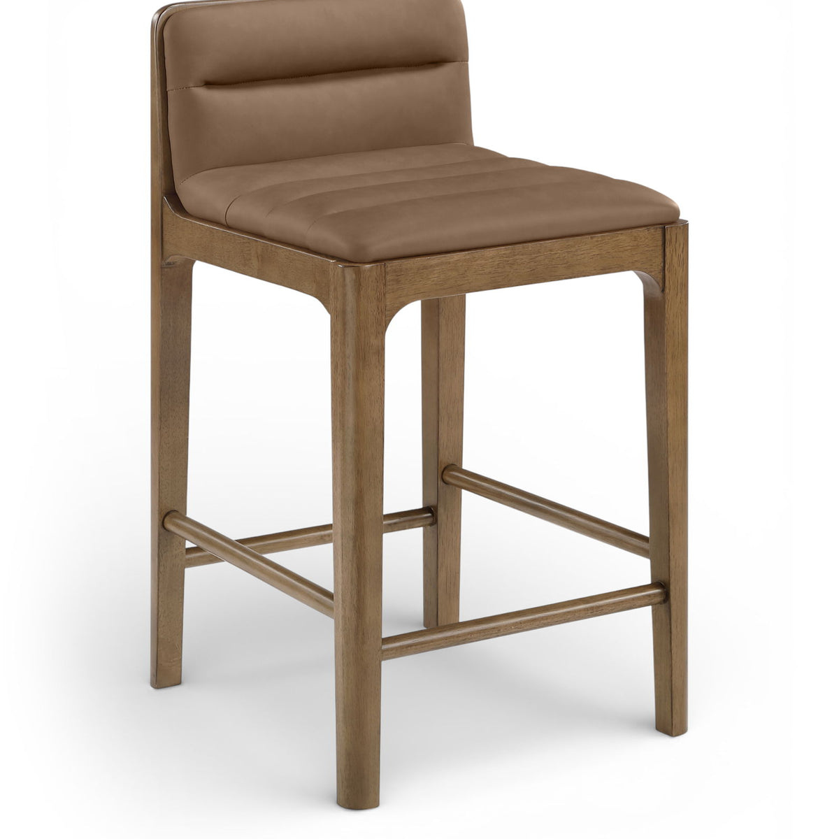 Ellis - Vegan Leather Upholstered Counter Stool (Set of 2) - Brown Base