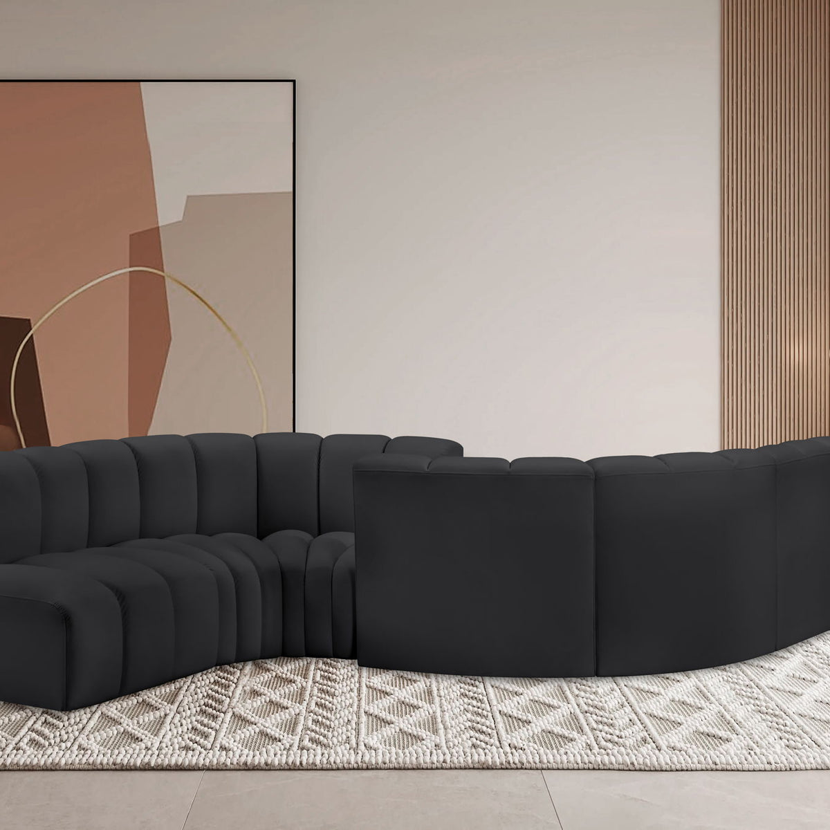 Arc - Faux Leather 6 Piece Modular Sofa