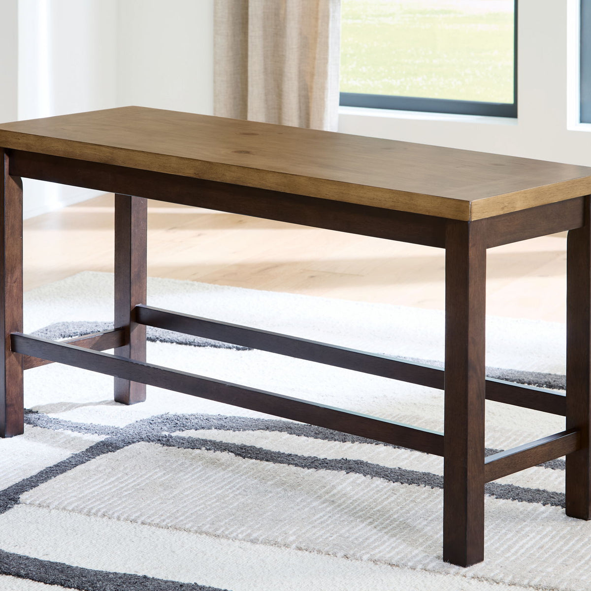 Rylandeen - Double Counter Height Bench - Light Brown / Dark Brown
