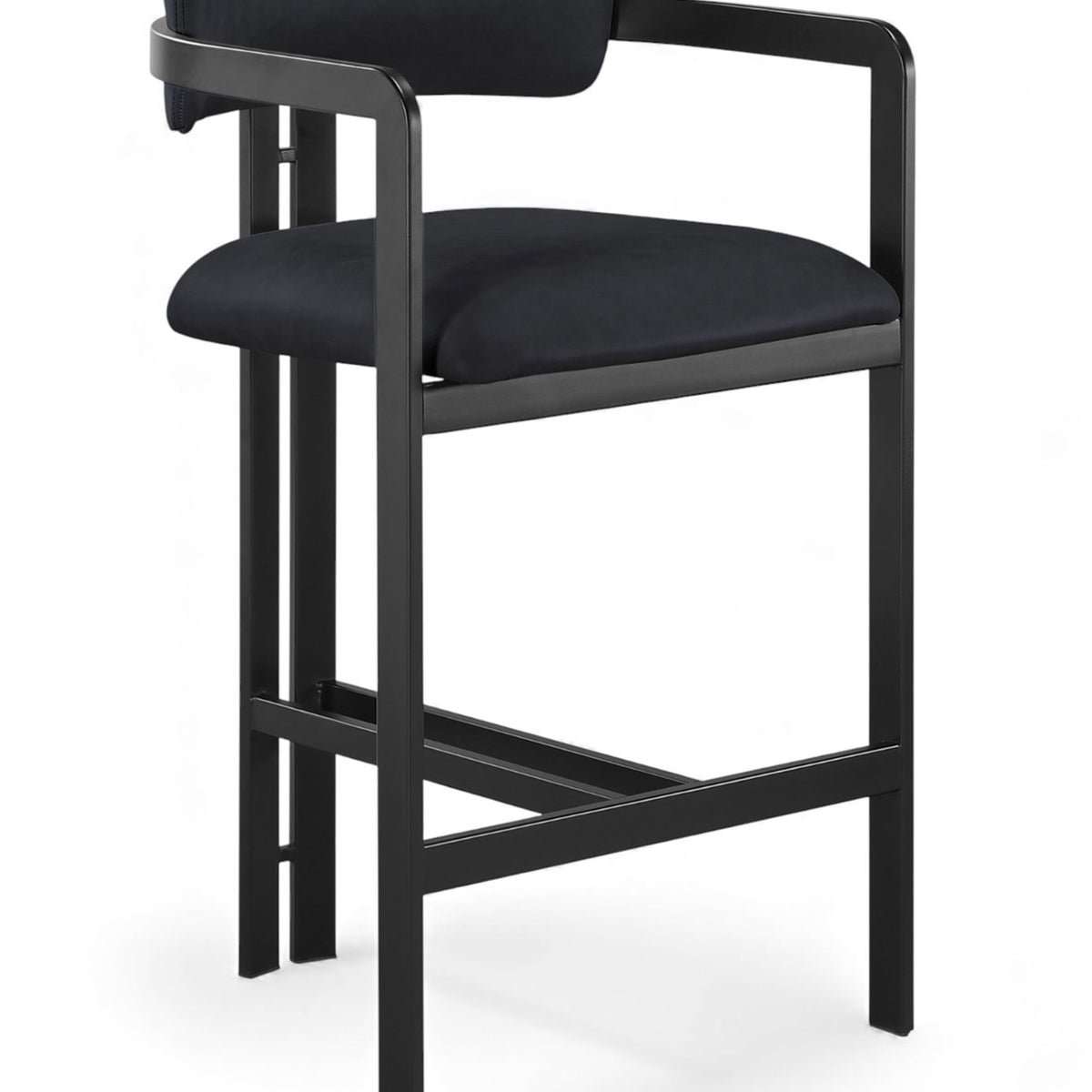 Aurum - Vegan Leather Upholstered Counter Stool With Graphite Black Base