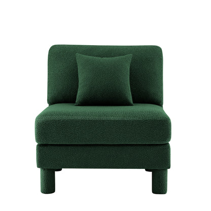 Lucas Armless Sofa with Pillow - Green
