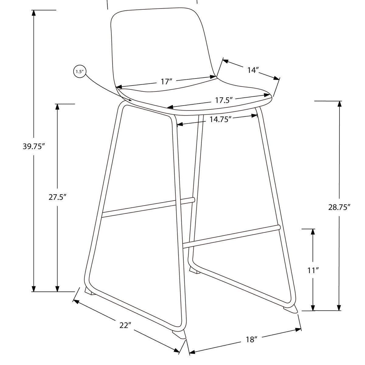 Office Chair, Bar Height, Standing, Computer Desk, Work, Leather Look, Contemporary, Modern