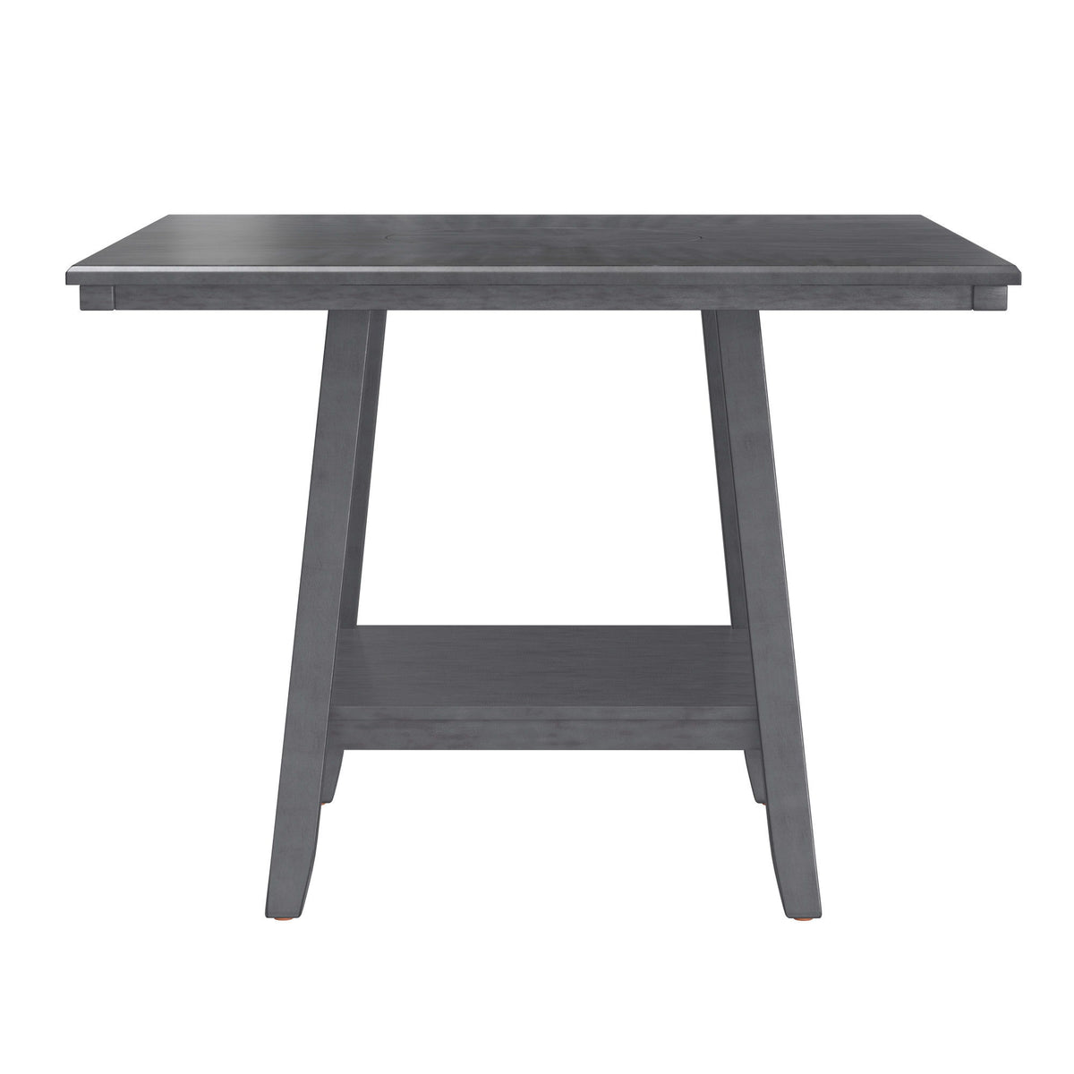 Counter Height Dining Table With Tapered Base And Lazy Susan - Gray