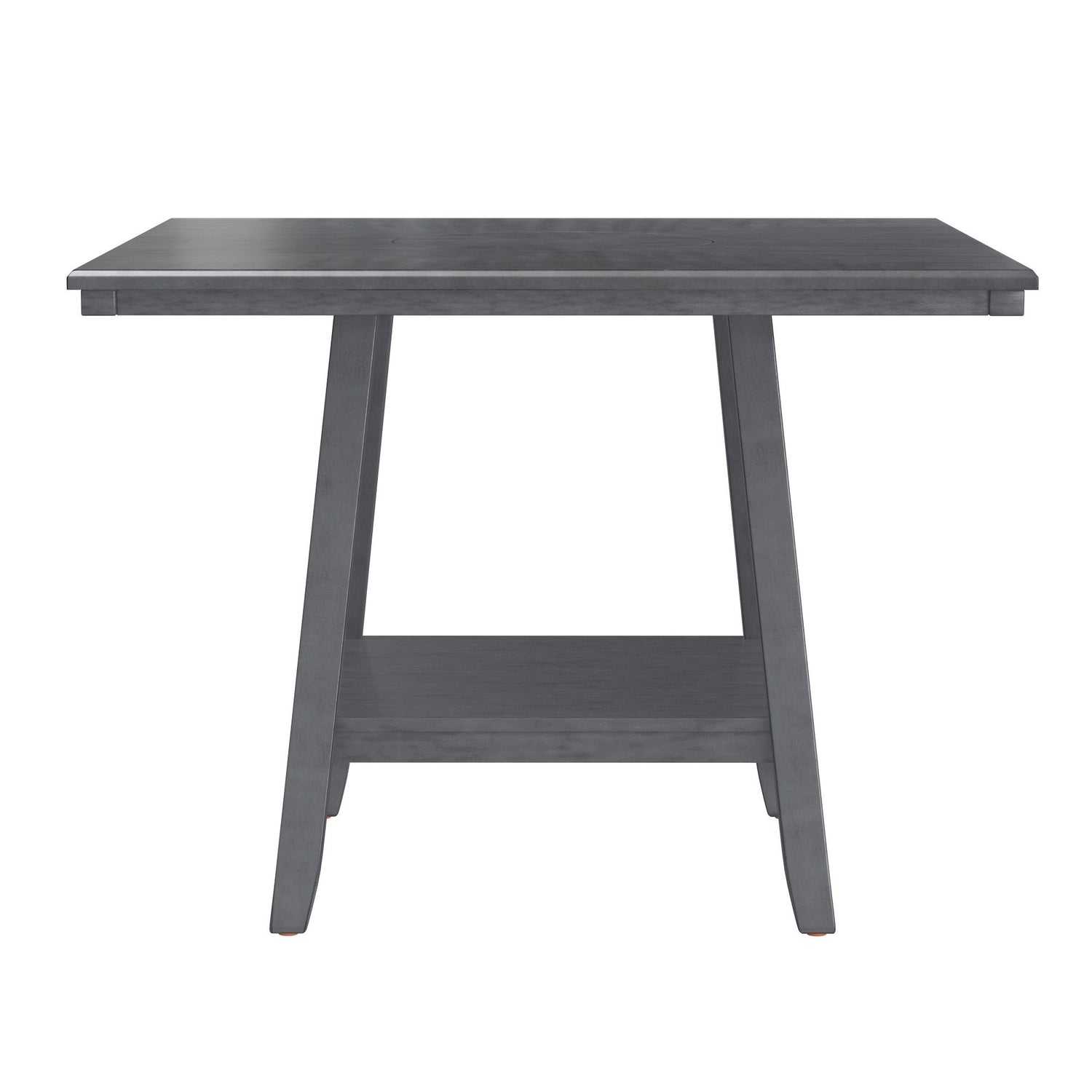Counter Height Dining Table With Tapered Base And Lazy Susan - Gray