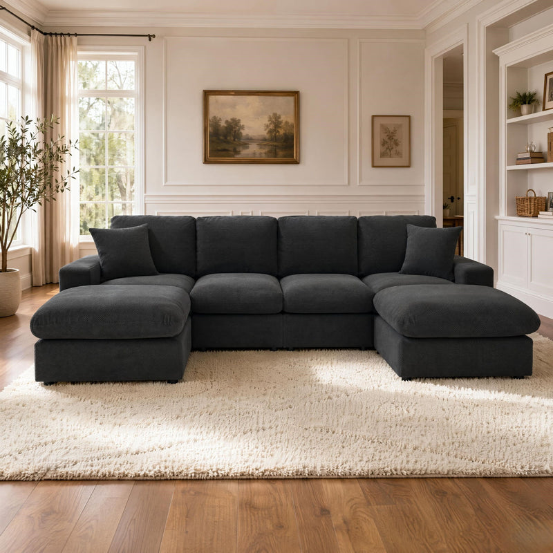 Sectional With 2 Ottomans
