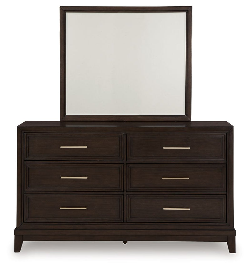 Neymorton - Dresser And Mirror - Dark Grayish Brown