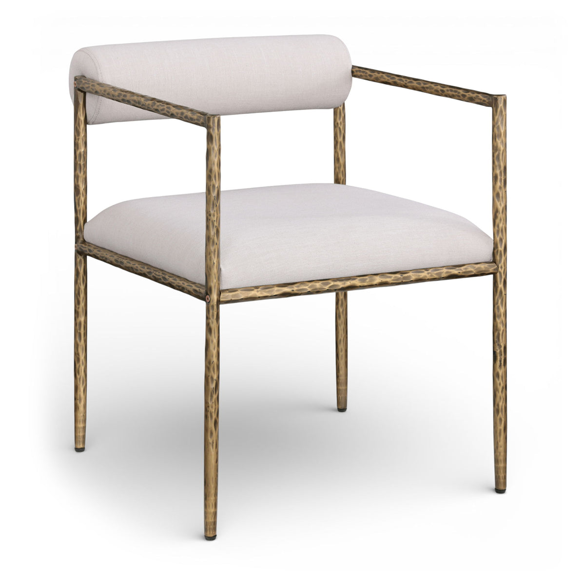 Axis - Linen Textured Beige Fabric Upholstered Dining Chair (Set of 2)