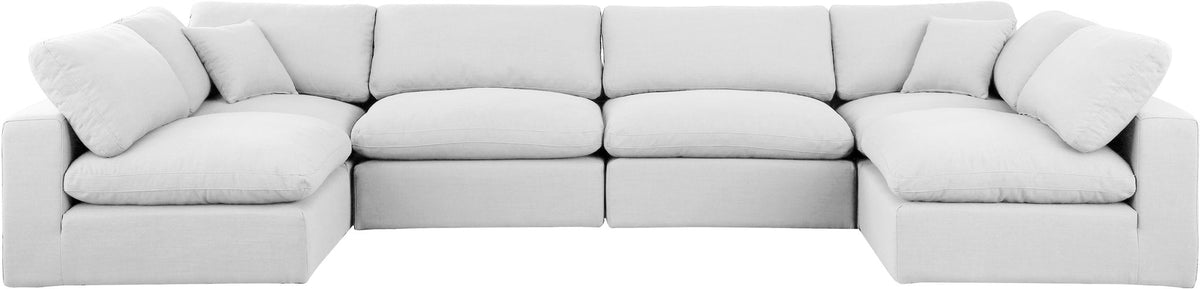 Comfy - 6 Piece Linen Modular Armless Sectional