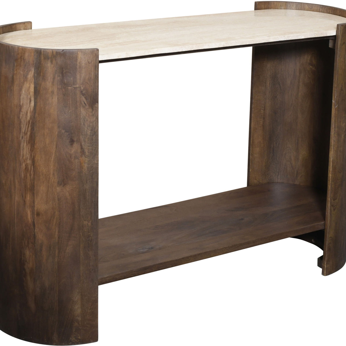 Solstice - Travertine And Mango Wood Table